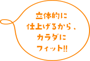 【立体的に仕上げるから、カラダにフィット!!】